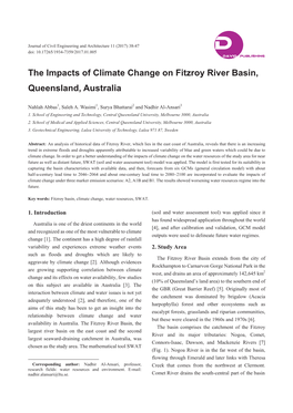 The Impacts of Climate Change on Fitzroy River Basin, Queensland, Australia