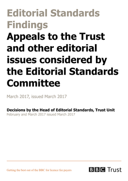 Editorial Standards Committee Bulletin, Issued February 2017