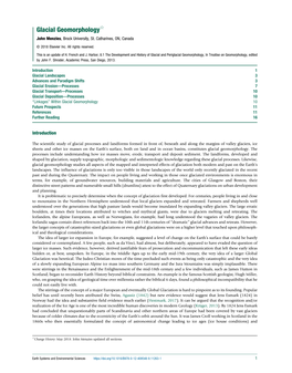 Glacial Geomorphology☆ John Menzies, Brock University, St