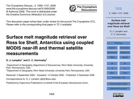 Surface Melt Magnitude Retrieval Over Ross Ice Shelf