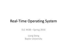 Real-Time Operating System (RTOS)