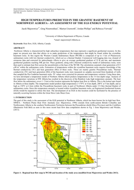 High Temperatures Predicted in the Granitic Basement of Northwest Alberta - an Assessment of the Egs Energy Potential