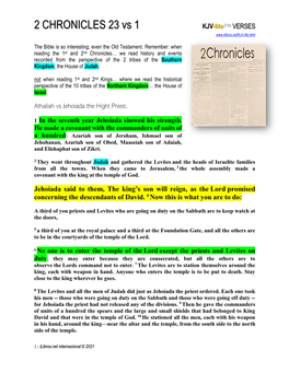 2 CHRONICLES 23 Vs 1 KJV-Lite™ VERSES