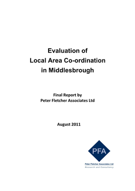 Evaluation of Local Area Coordination in Middlesbrough