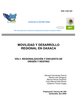 Movilidad Y Desarrollo Regional En Oaxaca