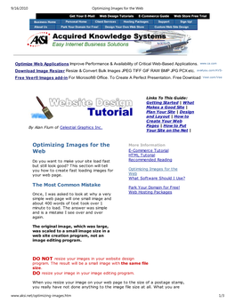Optimizing Images for the Web