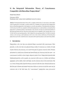 Is the Integrated Information Theory of Consciousness Compatible with Russellian Panpsychism?