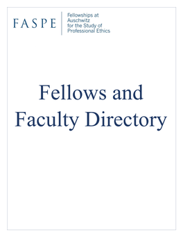 Fellows and Faculty Directory