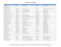 PPS Workforce Lead Contact List