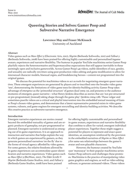 Queering Stories and Selves: Gamer Poop and Subversive Narrative Emergence