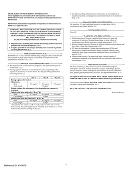 Inotuzumab Ozogamicin) for Injection, for Intravenous Use for Injection: 0.9 Mg Lyophilized Powder in a Single-Dose Vial for Initial U.S