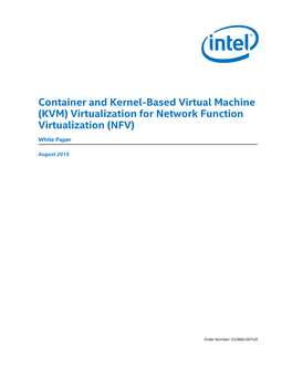 Container and Kernel-Based Virtual Machine (KVM) Virtualization for Network Function Virtualization (NFV)