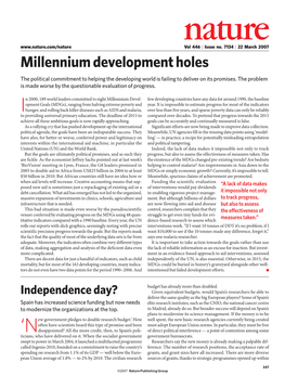 Millennium Development Holes