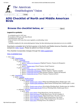 AOU Checklist of North and Middle American Birds