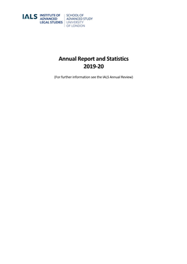 Annual Report and Statistics 2019-20