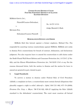 Plaintiff/Counter-Defendant, V. Defendant/Counter-Plaintiff. No. 16