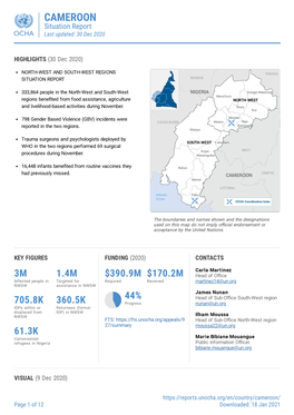 Situation Report Last Updated: 30 Dec 2020