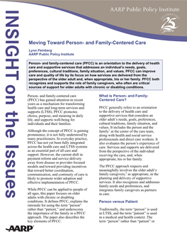 Moving Toward Person- and Family-Centered Care