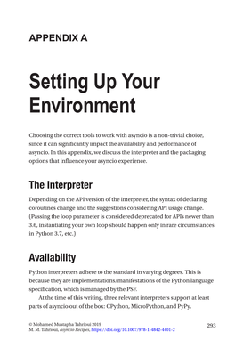 Setting up Your Environment