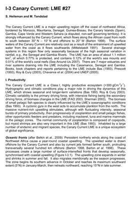 I-3 Canary Current: LME #27