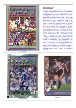 Fichas De La Liga 96-97