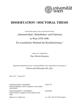 Dissertation / Doctoral Thesis