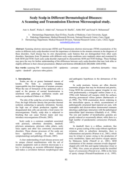 Scaly Scalp in Different Dermatological Diseases: a Scanning and Transmission Electron Microscopical Study