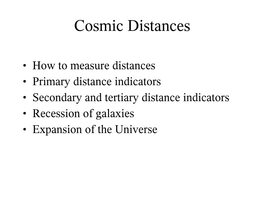 Cosmic Distances