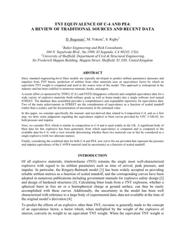 Tnt Equivalence of C-4 and Pe4: a Review of Traditional Sources and Recent Data