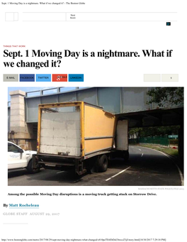 Sept. 1 Moving Day Is a Nightmare. What If We Changed It? - the Boston Globe