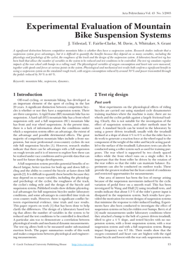 Experimental Evaluation of Mountain Bike Suspension Systems J