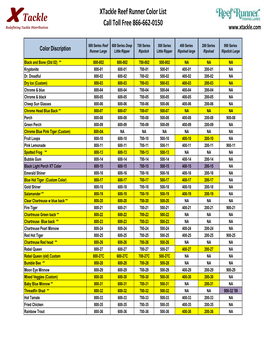Reef Runner Xtackle Color Sheet 02142008.Xlsx