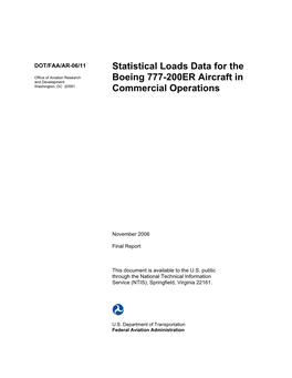 Statistical Loads Data for the Boeing 777-200 Aircraft in Commercial