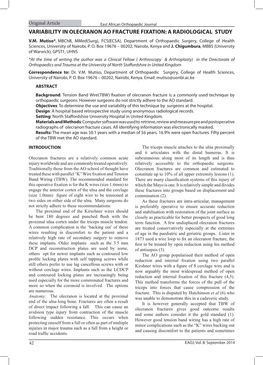 Variability in Olecranon Ao Fracture Fixation: a Radiological Study V.M