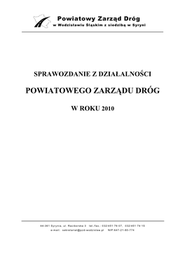 Sprawozdanie Za 2010 Wersja Ostateczna 9.02.2011 Wydruk