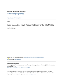 Tracing the History of the Bill of Rights