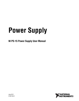 NI PS-15 Power Supply User Manual And