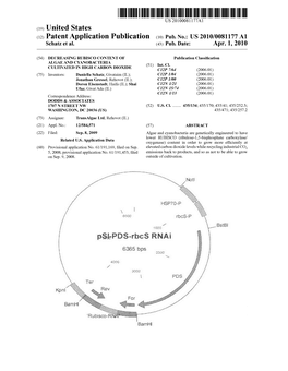 (12) Patent Application Publication (10) Pub. No.: US 2010/0081177 A1 Schatz Et Al