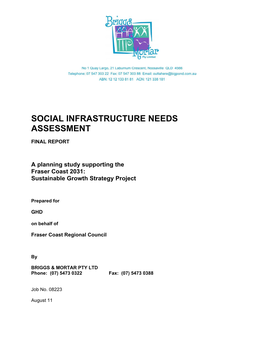 Social Infrastructure Needs Assessment