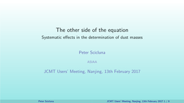 Peter Scicluna – Systematic Effects in Dust-Mass Determinations