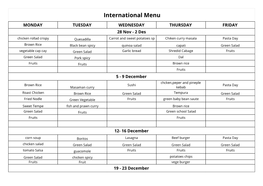 International Menu