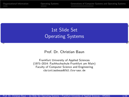 1St Slide Set Operating Systems