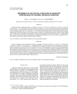 Refinement of the Crystal Structure of Ushkovite from Nevados De Palermo, República Argentina