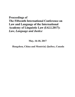 IALL2017): Law, Language and Justice