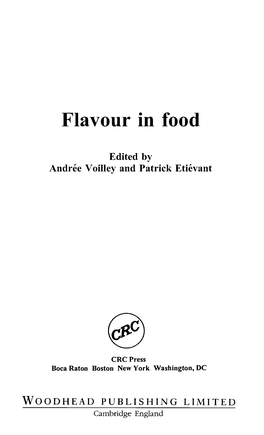 Flavour in Food