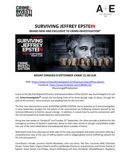 Surviving Jeffrey Epstein Brand New and Exclusive to Crime+Investigation®