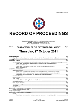 Record of Proceedings