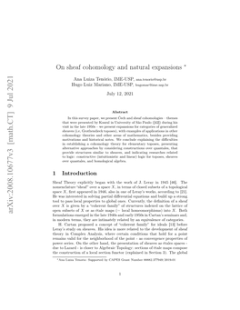 Arxiv:2008.10677V3 [Math.CT] 9 Jul 2021 Space Ha Hoyepiil Ea Ihtewr Fj Ea N194 in Leray J