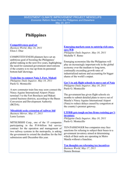 Philippines and Elsewhere May 20, 2011