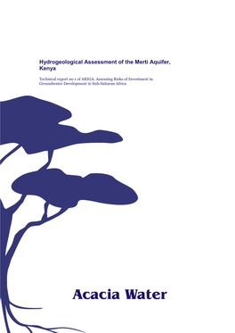 Hydrogeological Assessment of the Merti Aquifer, Kenya